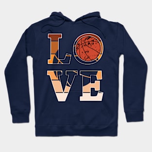 Retro Love Basketball Art Hoodie